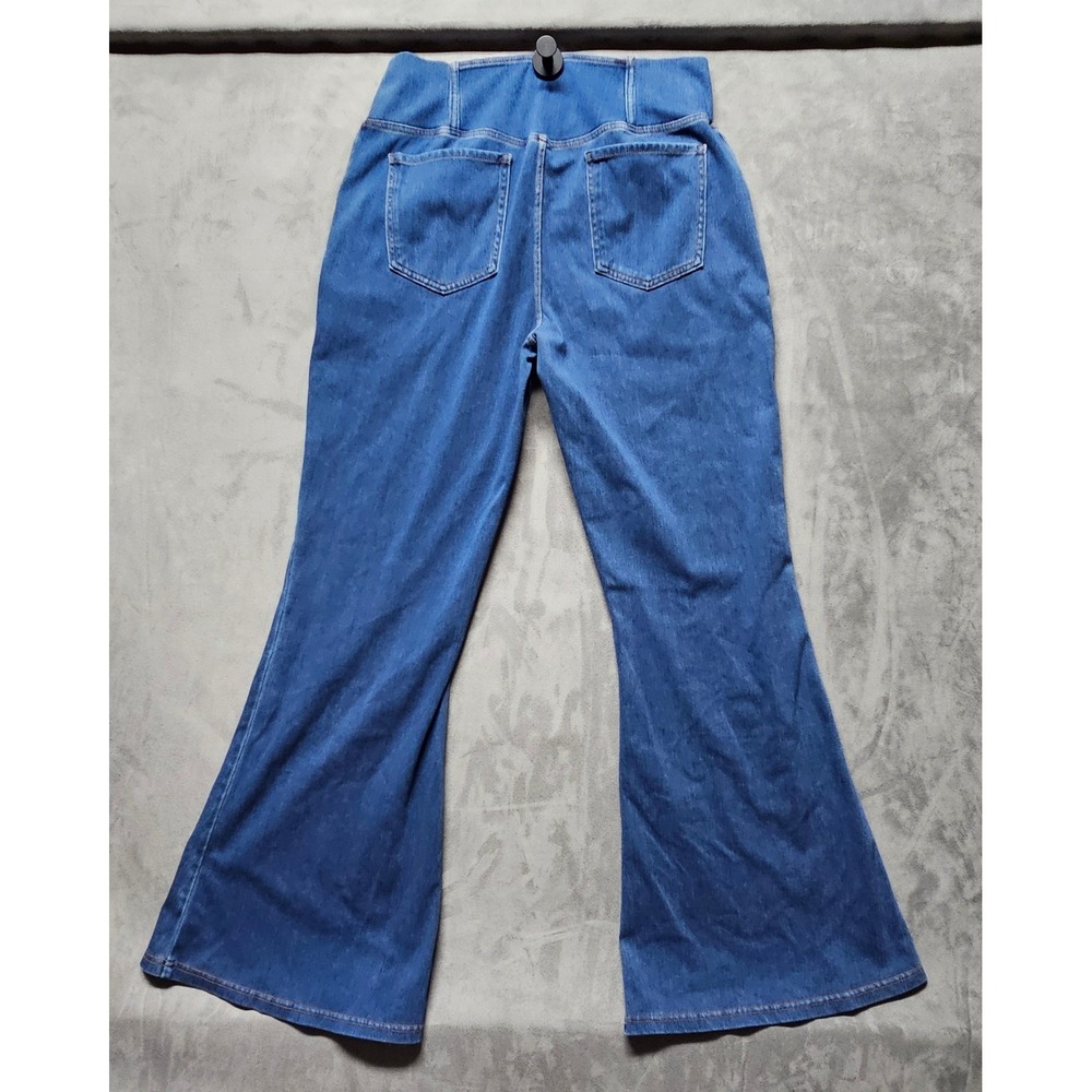 Halara Patitoff Flowy High Waisted Crossover Flare Jeans Blue XL Regular - Picture 9 of 11